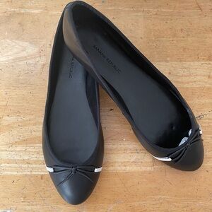 Banana Republic Black Leather Ballet Flats with Bow